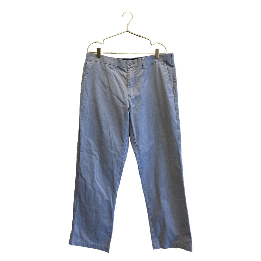 Croft & Barrow Mens Pants 36x32 Straight Leg Light Blue Chambray Trousers 0009